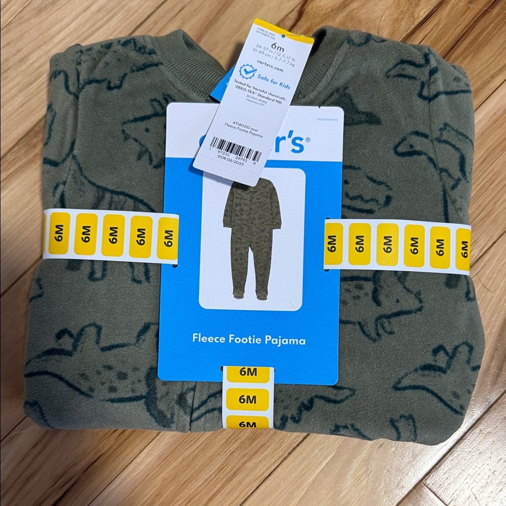 Carter's Olive Fleece Footie Pajama